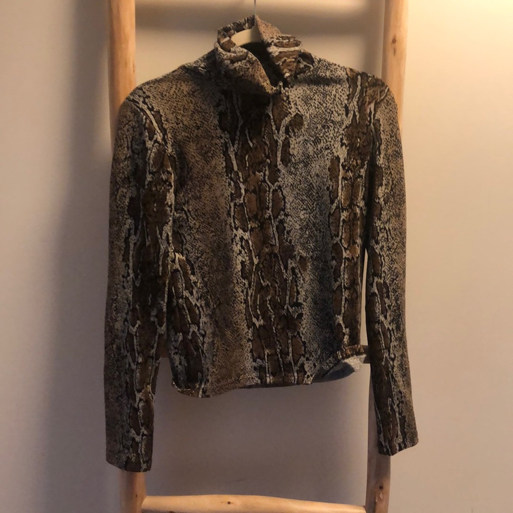 Zara Small Snakeskin Turtleneck
